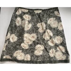L.L. Bean Favorite Fit Floral Light Lined A Line Cotton Skirt Size 10P Petite
